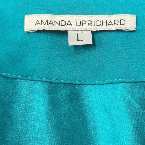 Make Offers - Amanda Uprichard Teal Silk Dress size Large 🩵 - Picture 3 of 9